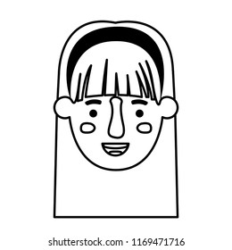 beautiful and young woman head