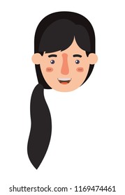 beautiful and young woman head