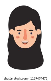 beautiful and young woman head