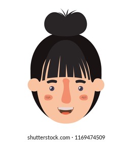 beautiful and young woman head