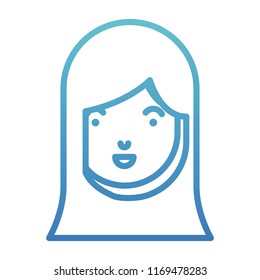 beautiful and young woman head