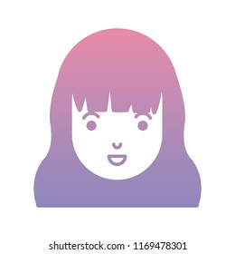 beautiful and young woman head