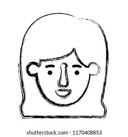 beautiful and young woman head