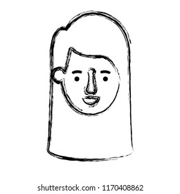 beautiful and young woman head