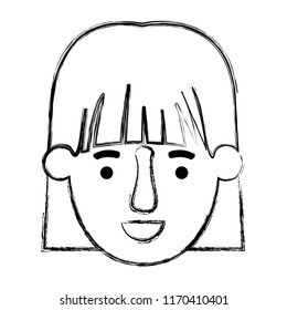 beautiful and young woman head