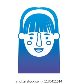 beautiful and young woman head