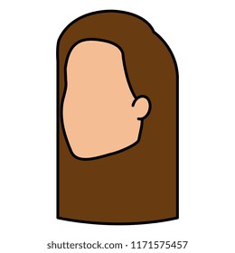 beautiful and young woman head