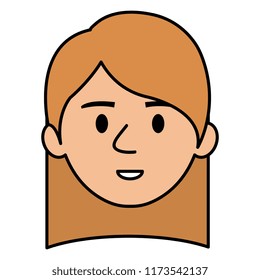 beautiful and young woman head