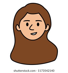 beautiful and young woman head