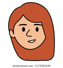 beautiful and young woman head