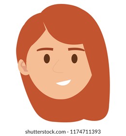 beautiful and young woman head