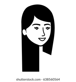 beautiful and young woman head