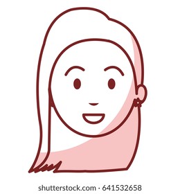 beautiful and young woman head