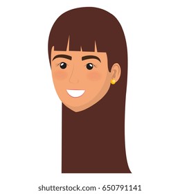 beautiful and young woman head