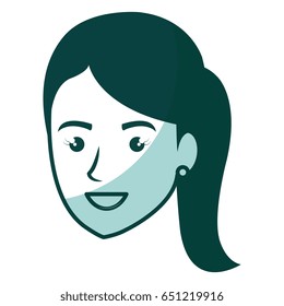 beautiful and young woman head