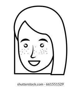 beautiful and young woman head