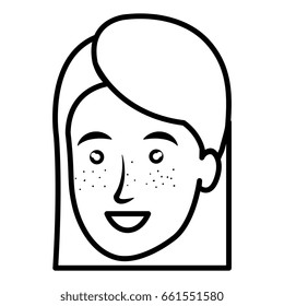 beautiful and young woman head