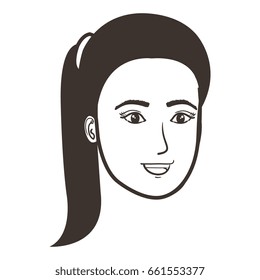 beautiful and young woman head