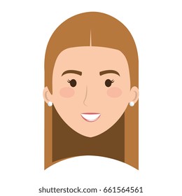 beautiful and young woman head