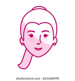 beautiful and young woman head