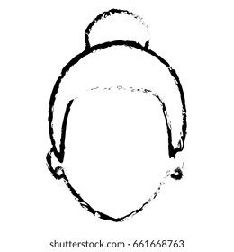 beautiful and young woman head