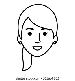 Beautiful Young Woman Head Stock Vector (Royalty Free) 661669165 ...