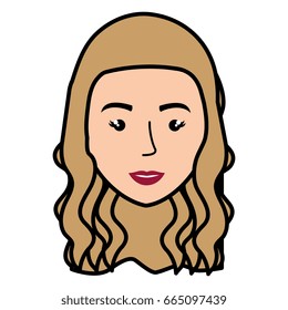 beautiful and young woman head