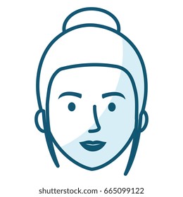beautiful and young woman head
