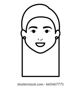 beautiful and young woman head