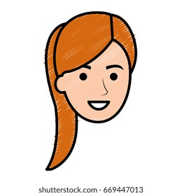 beautiful and young woman head