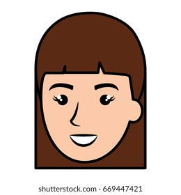 beautiful and young woman head