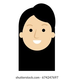 beautiful and young woman head