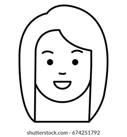 beautiful and young woman head