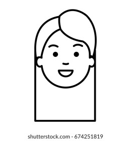 beautiful and young woman head