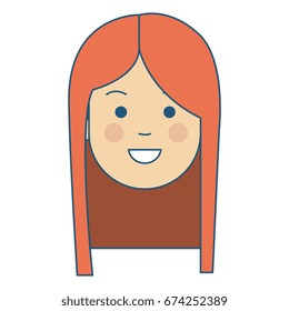 beautiful and young woman head