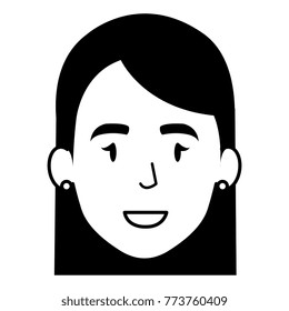 beautiful and young woman head