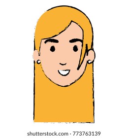 beautiful and young woman head