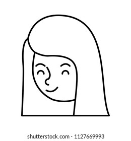 beautiful and young woman head character