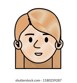 beautiful and young woman head character