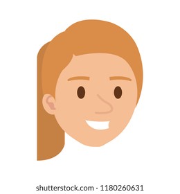 beautiful and young woman head character