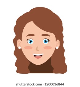 beautiful and young woman head character