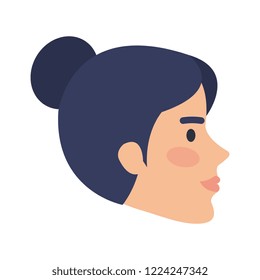 beautiful and young woman head character