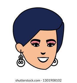 beautiful and young woman head character