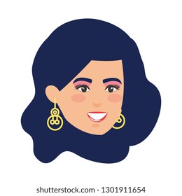 beautiful and young woman head character