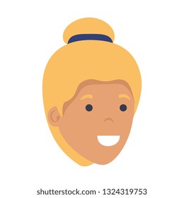 beautiful and young woman head character