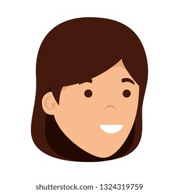 beautiful and young woman head character