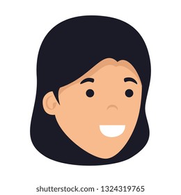 beautiful and young woman head character