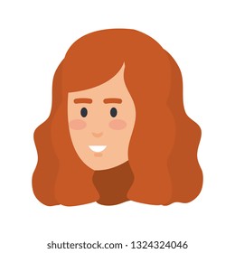beautiful and young woman head character