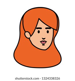 beautiful and young woman head character