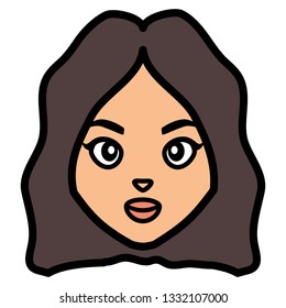 beautiful and young woman head character